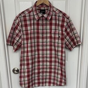 Marmot Lightweight Short Sleeve Plaid Camp Shirt Size Large